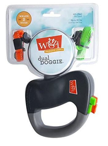 Wigzi fashion dual doggie retractable leash