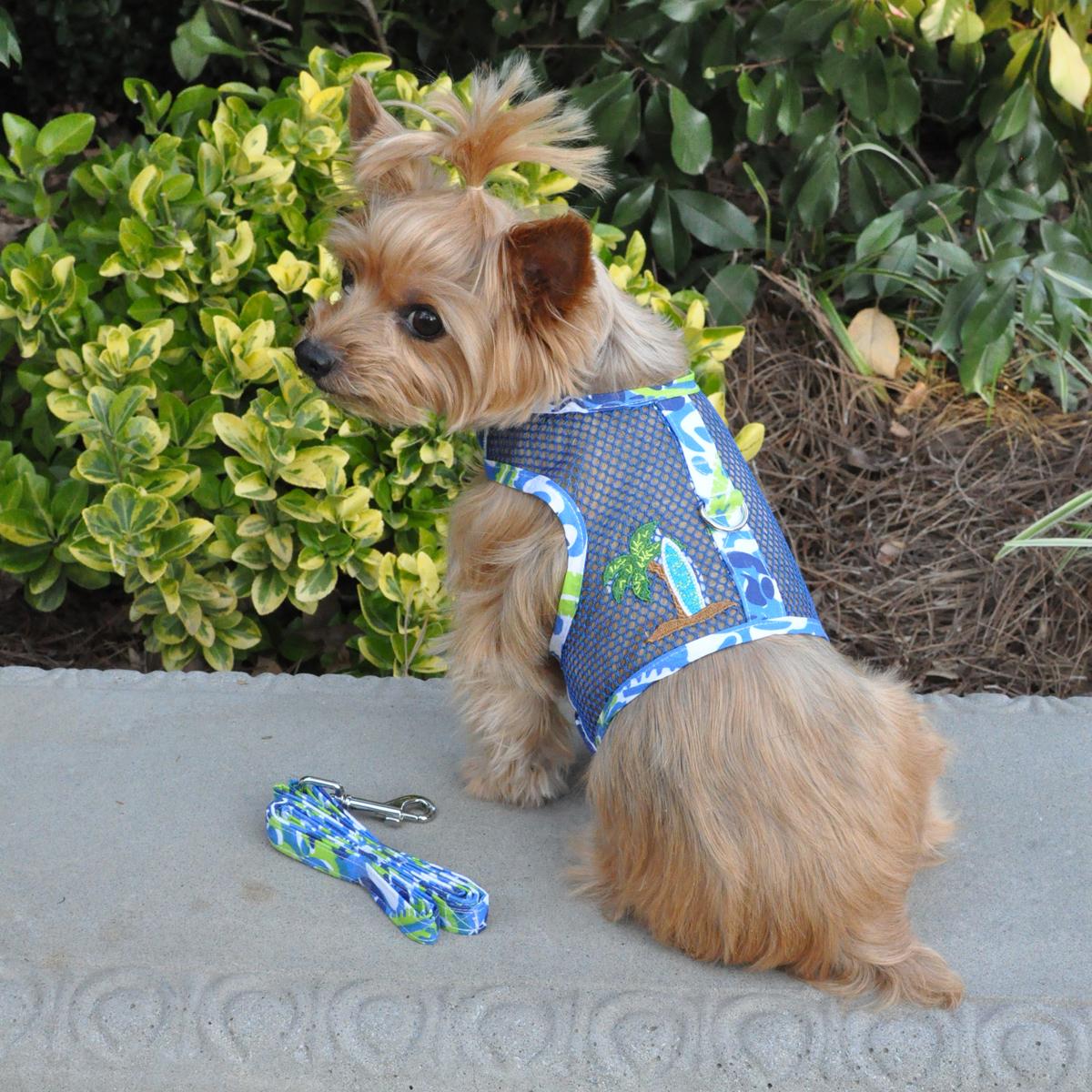 Cool Mesh Dog Harness with Leash - Surfboard