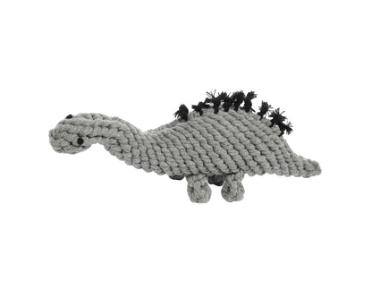 STEW THE STEGOSAURUS GREY 13" ROPE DOG TOY