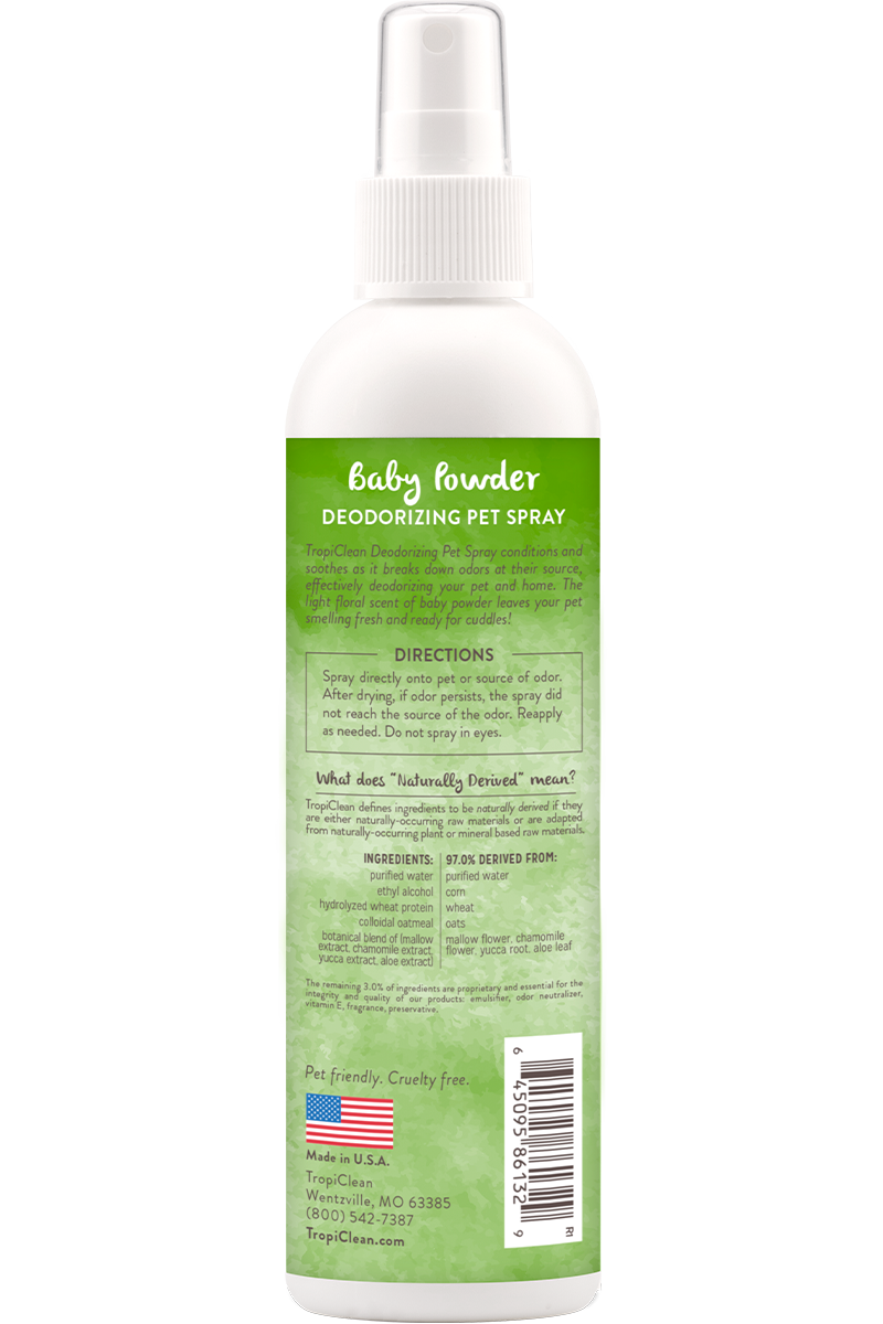 TropiClean Baby Powder Deodorizing Spray for Pets