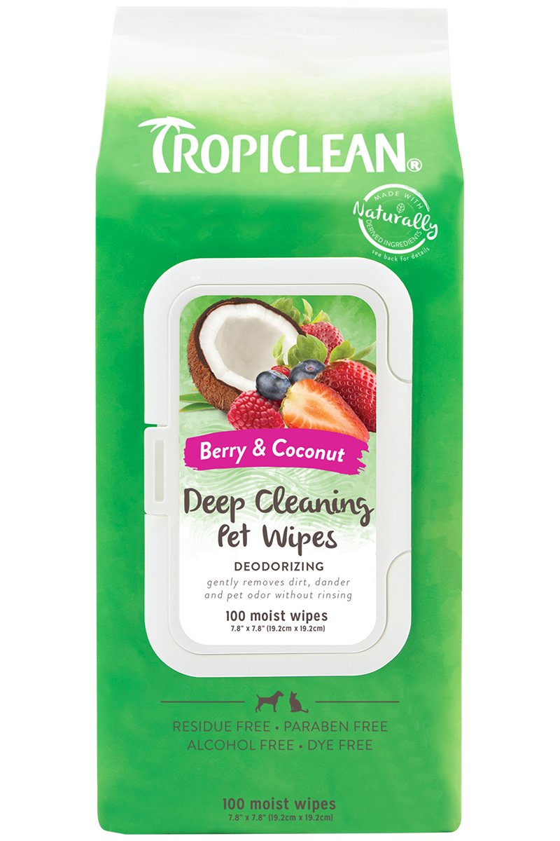 TropiClean Deep Cleaning Wipes for Pets