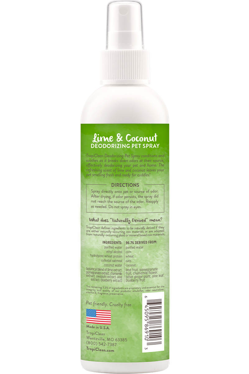 TropiClean Lime and Coconut Deodorizing Spray for Pets