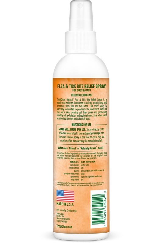 TropiClean Natural Flea & Tick Bite Relief Spray for Dogs and Cats