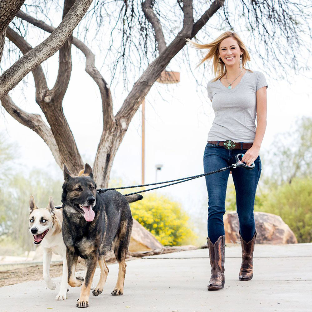 Dual Doggie Rope Leash With Gel Handle