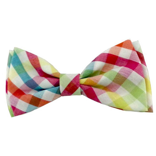 Yellow Orange Check Bow Tie