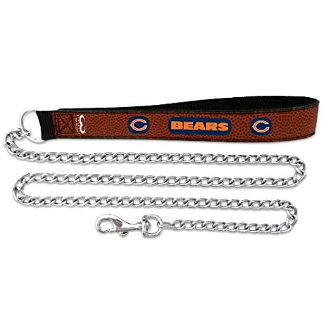 NFL Chicago Bears Football Leather Chain Leash